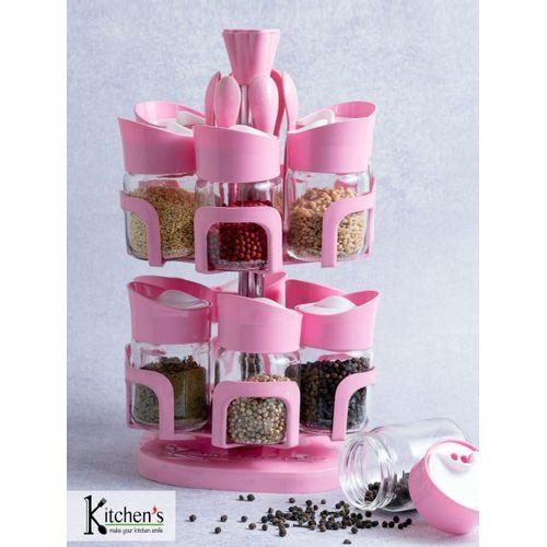 طقم توابل دوار، 12 قطعة، مع قاعدة دوارة