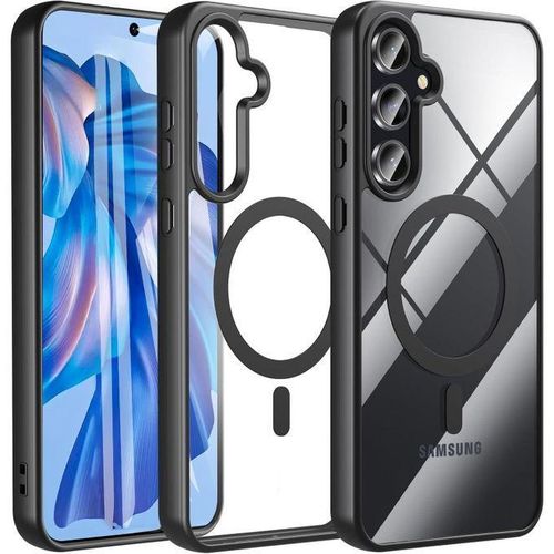 Magnetic case for Samsung Galaxy A17 / Galaxy A26 5G compatible with MagSafe military grade shockproof slim transparent back cover shock absorber (black)