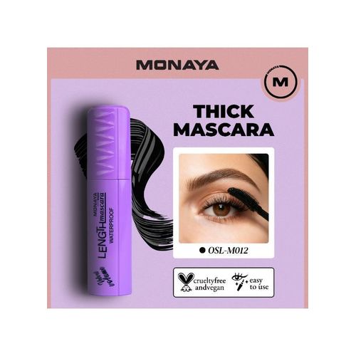 Monaya M012 Big Eyes Extended The Thick Mascara,PROFESSIONAL MAKEUP Volumizing, Lengthening, & Defining-Black