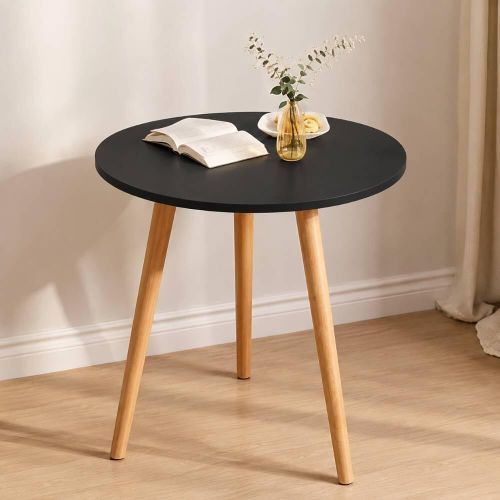 black wooden table