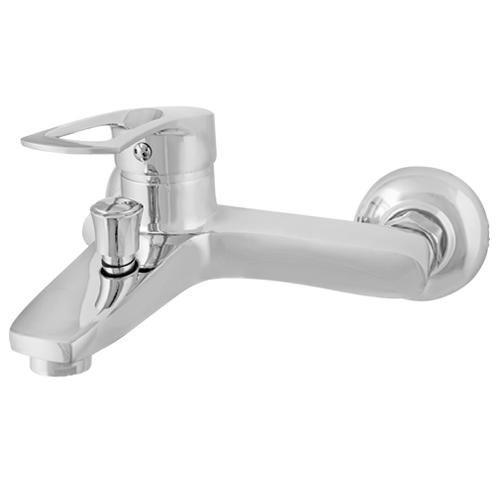 Chrome Bath & Shower Mixer - Wall Mounted - Hollow Handle Design