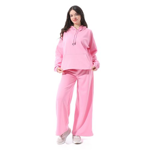 Comfy Cotton Long Sleeves Tracksuit - Pink