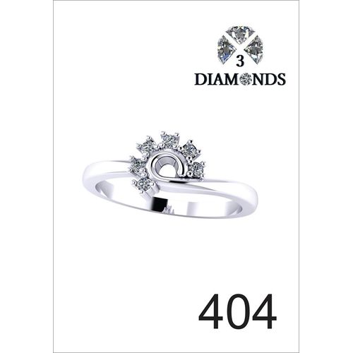 خاتم 3Diamonds بلاتيني مطلي للنساء مع حجر زركون - فضي