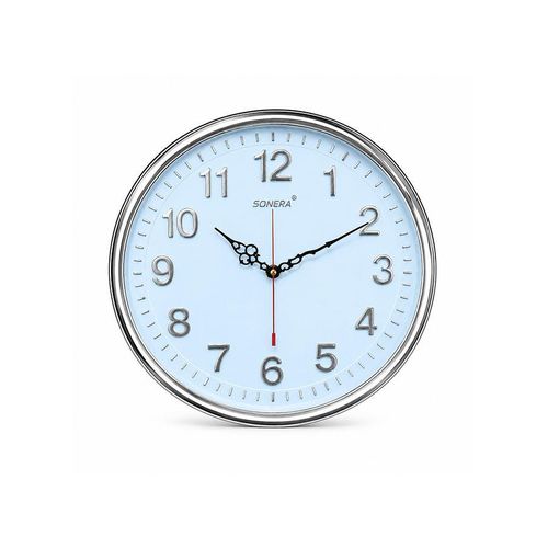 32 cm Round Wall Clock in Light Blue – Elegant Modern Wall Clock for Home and Office Décor