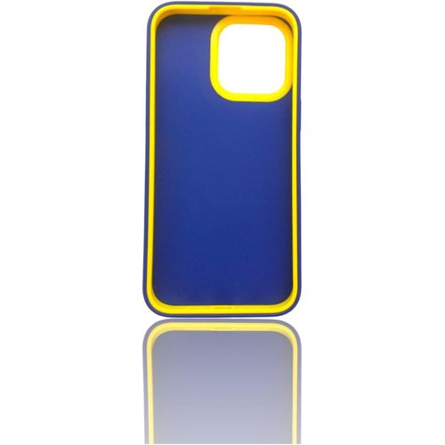 Back protection cover made of plastic for Apple iPhone 14 Pro max with a frame inside to protect the phone - Blue