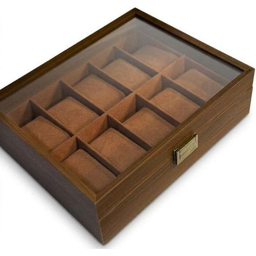 Luxury Wooden Watch Box 10 Compartments – Stylish Watch & Jewelry Organizer with Practical Design Keeps Pieces from Scratches and Dust AR. ( SPECIAL OFFER )