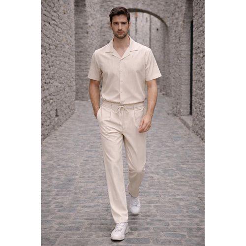 Hero Basic Turtle Jacquard Trouser - Beige