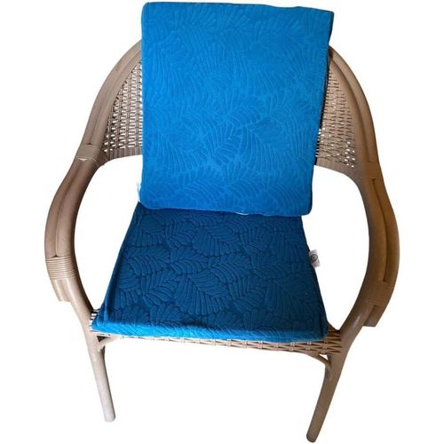 Luxury Chair Cushion Set - Soft and Comfortable Cushions for Seat and Back Support for Indoor and Outdoor Furniture - Versatile Square Cushions in Various Stylish Patterns (Blue)