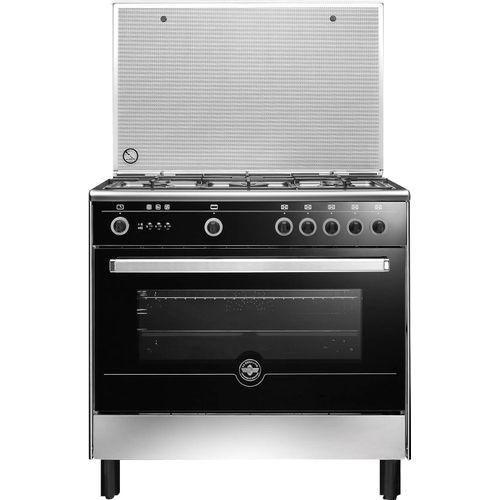 9N10GUB1X4AWW Freestanding Cooker with 5 Gas Burners, 90x60 cm - Black and Silver