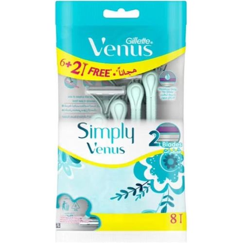 Simply Venus Women’s Disposable Razors, Pack of 8