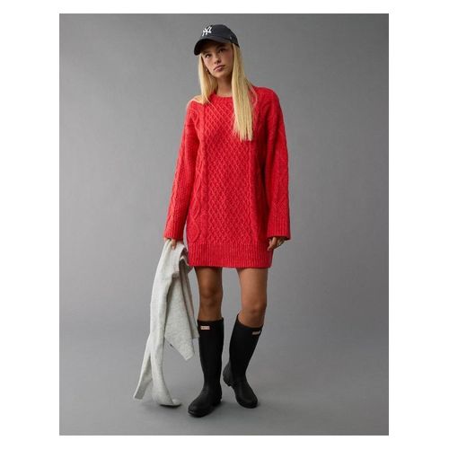 American Eagle Red Cable-Knit Dress