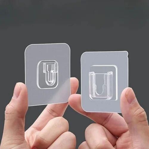 Transparent double hook holder set.. Hang anything in seconds (5 pairs)