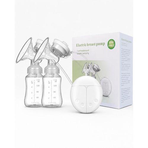 Double Electric Breast Pump with Adjustable Suction Levels, Massage Mode and Two 150ml Bottles