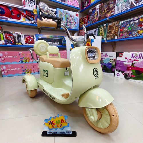 Vespa electric scooter, 2-seater - light green - suitable for children up to 5 years old