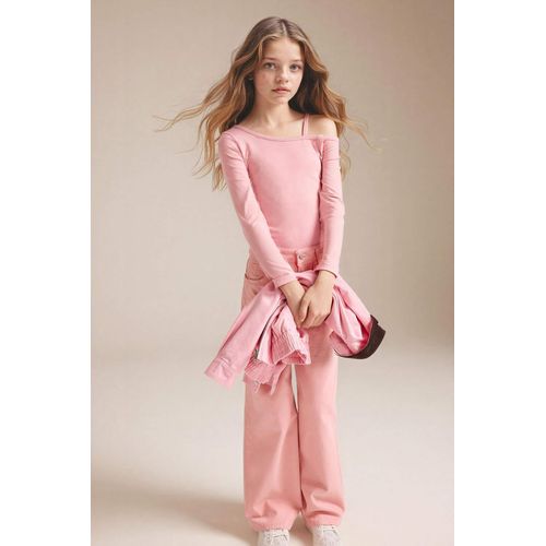 Girl Wide Leg Gabardine Trousers