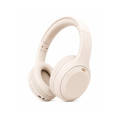 SD-1027 Bluetooth 5.1 Over-Ear Wireless Headphones with Microphone, TF Card Slot , type-C charging , playback time 6-8 hours , AUX slot - Beige