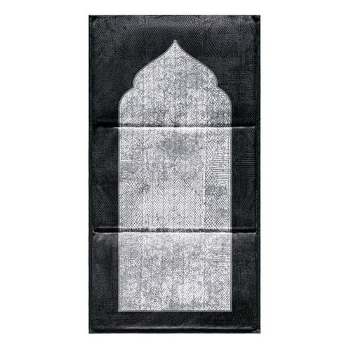 black kanar backrest prayer mat