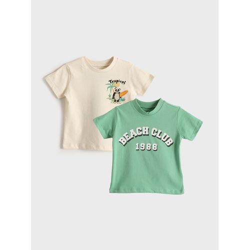 تي شيرت الأولاد بطبعة عنق دائري من LC Waikiki - عبوة مكونة من 2