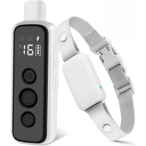Bousnic Shock Collar for Dogs - Waterproof Rechargeable Dog Electric Training Collar with Remote for Small Medium Large Dogs with Beep, Vibration, Safe Shock Modes (8-120 Lbs) (Grey