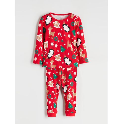 Crew Neck New Year Themed Baby Girl's Pyjama Set