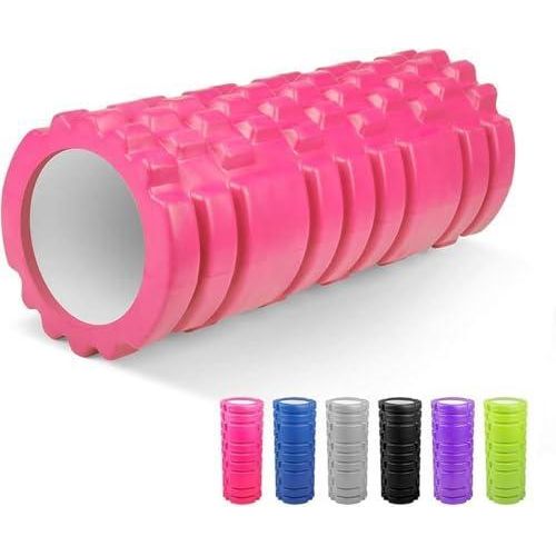 Kioshop Foam Roller, Fitness Foam Roller, for Deep Muscle Massage and Lightweight Muscle Massage for Yoga and Pilates for Muscle Relaxation, Balance Exercises, Physical Therapy, Pain Relief (Pink)