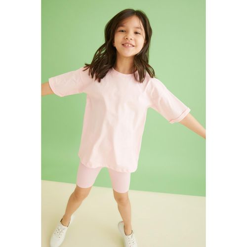 Girls' DeFacto Fit Relax Fit Cotton Short Sleeve T-Shirt