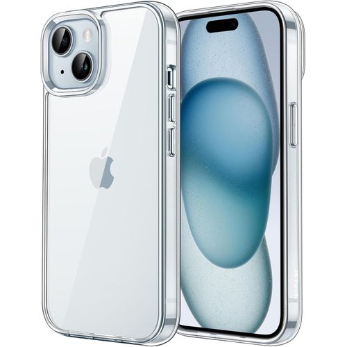 Case for iPhone 15 6.1-Inch, Non-Yellowing Shockproof Phone Bumper Cover, Anti-Scratch Clear Back (Clear)