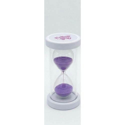 Plastic Sand Clock White and Purple Clear Glass 10 Minutes Timer Home Decor