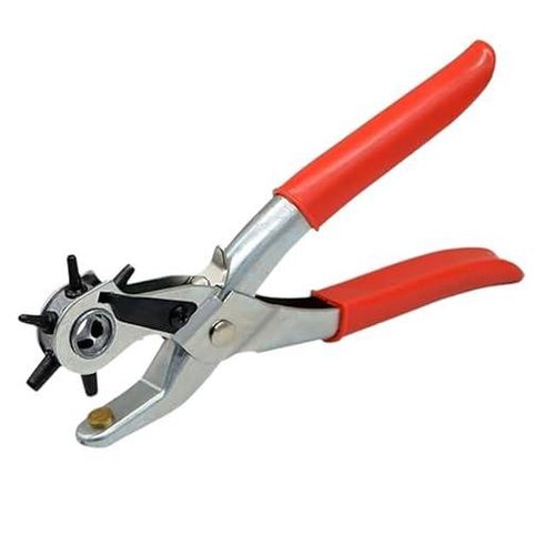 Heavy Duty Leather Hole Punch Tool Set 6 Size Revolving Hole Punch for Leather Belts Watch Bands Dog Collars Shoes Fabric Plastic Canvas DIY Craft Repair Hand Punching Tool Kit