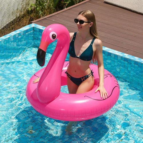 Pool Inflatable Flamingo Adults Flamingo Inflatable Pool Float With Drink Holder Rubber Ring For Adults For Pools Floats Toys Beach Party Holiday Essentials Decor Pink