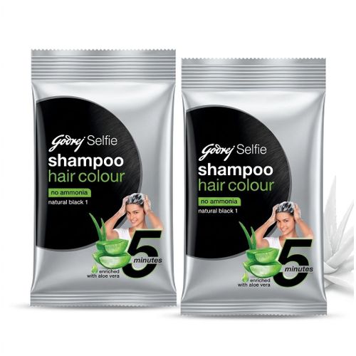 SHAMPOO HAIR COLOUR NO AMMONIA NATURAL BLACK 1 2PCS