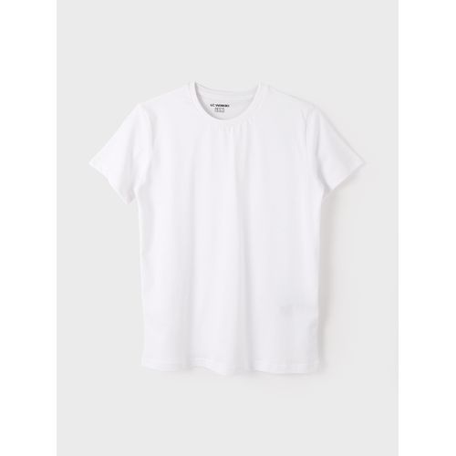 Crew Neck Short Sleeve Boy T-Shirt - Buxe White