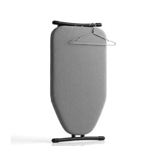 Foldable, wall-mountable vertical ironing board