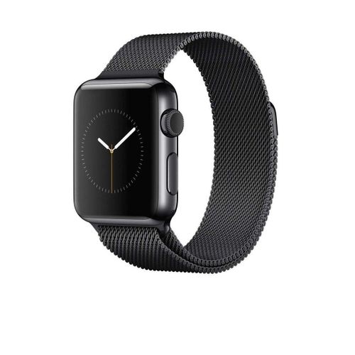 Milanese loop watch band for 38mm40mm41mm apple watch stainless steel iwatch replacement strap - black color