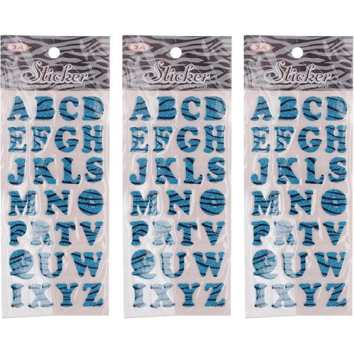 -5088-Turquoise10 English Letters Foam Sticker Set Of 3 Pieces For Kids - Turquoise 2440-11