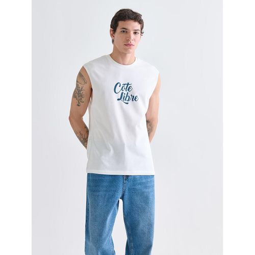 Crew Neck Printed Jersey Men's Sleeveless T-Shirt