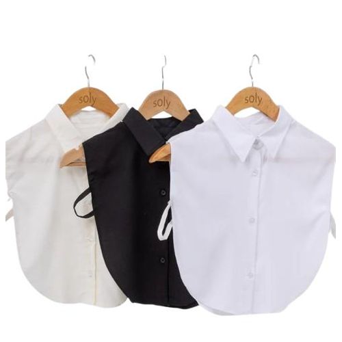 Plain Detachable Button-Down Shirt Collar