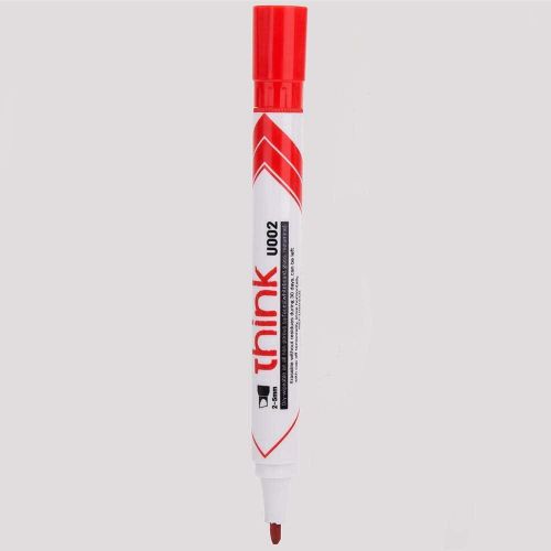 Think 2-5mm Chisel Tip Dry Erase Markers 10 Pieces, Red