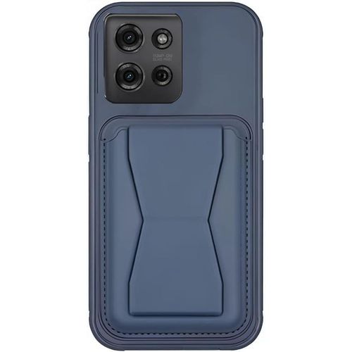 SL Store Leather Case Compatible for MOTO G75 Shockproof Leather Back Card Storage case built-in Stand PU leather for a stylish look comfortable grip Blue
