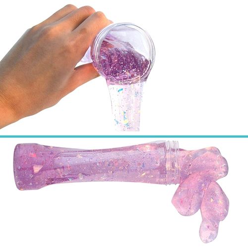 Pack of 1) Non To*ic Coloured Medium Size Designer Shimmery Beats Crystal Colorful Sparkling Glittery Slime DIY Magic Clay Crystal Mud Putty Toy for Kids(Assorted Colored)