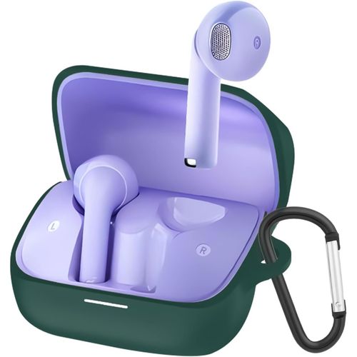 Green silicone protective case compatible with Anker Soundcore K20i.
