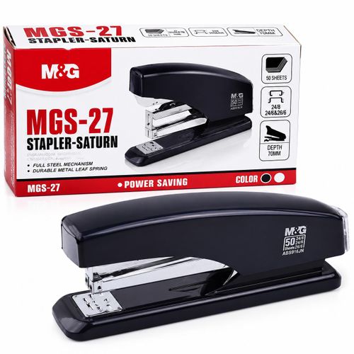 Chenguang MGS-27 Heavy Duty Metal Stapler – 50 Sheets Capacity, 70mm Stapling Depth, Compatible with 24/8, 24/6 & 26/6 Staples - No: ABS916JN
