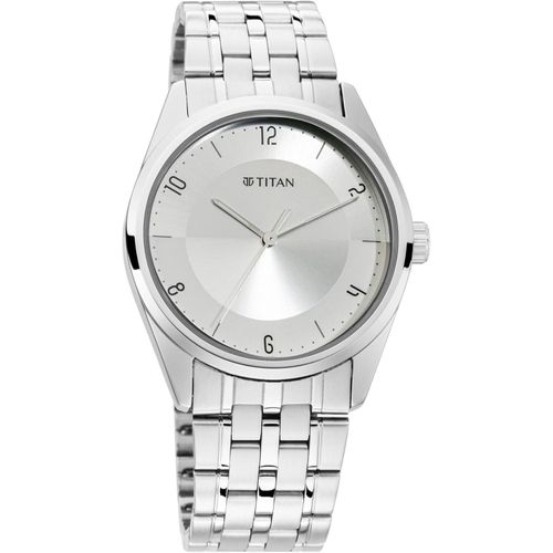 1729SM06 Eleganza Lumina Watch with Sophisticated Link Metal Strap for Men, 38 mm Size, Silver
