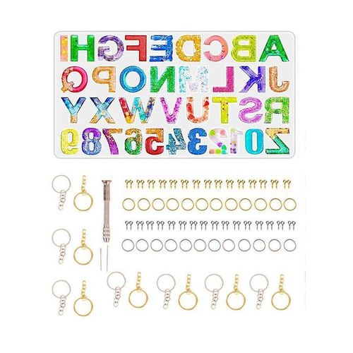 224PCS Silicone Alphabet Resin Mold Kit for DIY Craft Casting Letter Jewelry Making