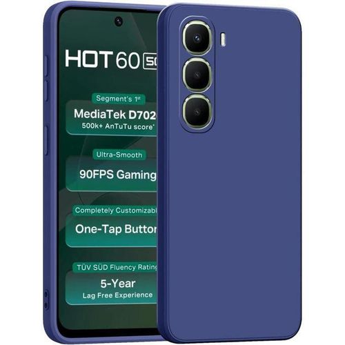 Infinix Hot 60 Pro 4G Case, Soft Silicone and TPU Case, Lightweight Protective Cover with Soft Finish for Camera and Shock Absorbing, Stylish for Infinix Hot 60 Pro 4G (Blue)