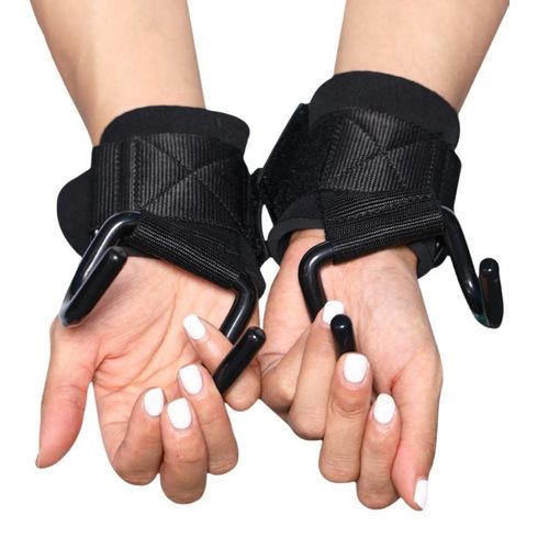 Metal Weight Lifting Hook Straps for Weightlifting, Gym & Pull-Up Training – Wrist Support for Enhanced Grip and Better Focus on Target Muscles – 1 Pair