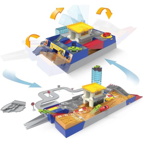 Driven Pocket 2 In 1 Race Track & Auto Shop Playset 80 Pieces - WH1108Z