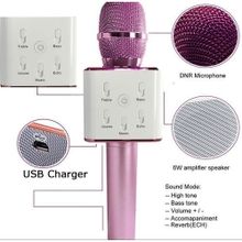 Q7 Wireless Bluetooth Microphone And Speaker For Smartphone - Pink