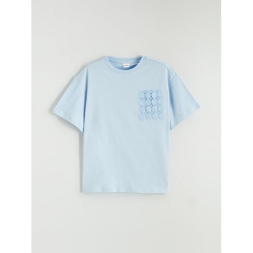 Crew Neck Lace Detailed Girl T-Shirt