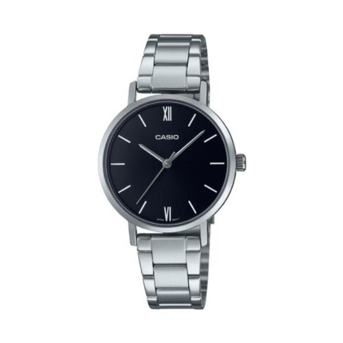 Women Watch Analog Black Dial Stainless Steel Band LTP-VT02D-1AUDF